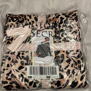 Victoria's Secret Animal Print Pajama Set with Pink Trim
